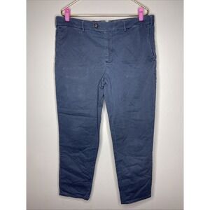 Brunello Cucinelli Italian Fit Flat Front Cotton Blue Kakhi‎ Pant Sz 52